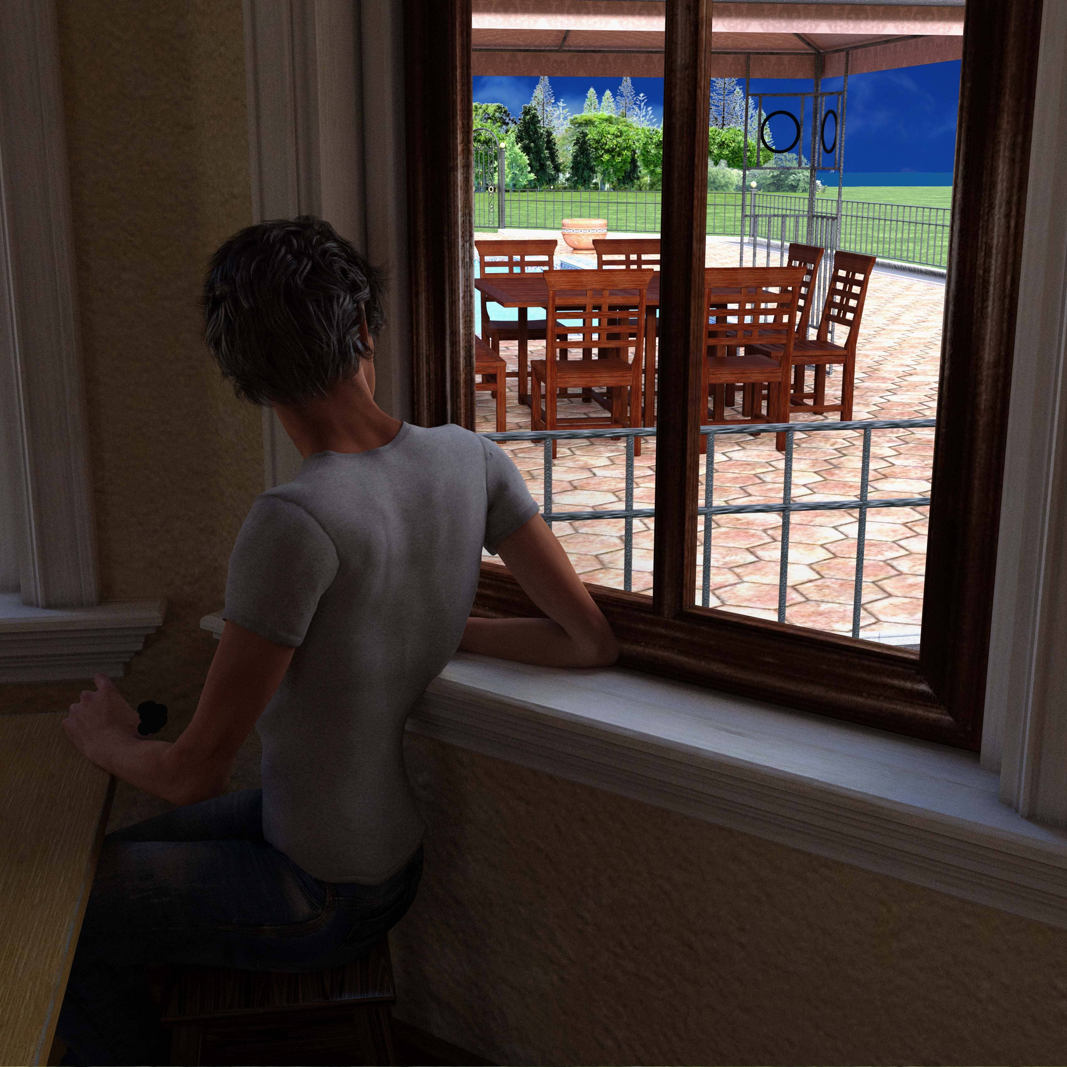 Image - Robert in carriage house looking at his Spot